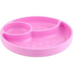 Chicco Assiette en silicone, rose 12m