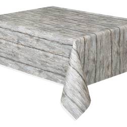 Unique Party Rustic Wood Rectangular Plastic Table Cover 137cm x 274cm