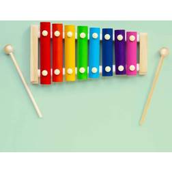 Northix Xylophone en Bois Jouet d'éveil Musical pour Enfant 8 Clés Tons 2 Maillets