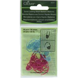 Clover Quick Locking Stitch Markers-Medium 20/Pkg