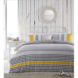 Portfolio Home Nautical Stripe Ochre Set Duvet Cover Blue, Grey, Yellow