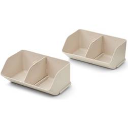 Liewood Rosemary Boîte De Rangement Moyenne Sandy (Lot De 2) Beige