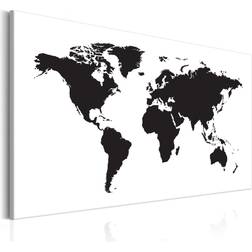 Artgeist Canvas - World Map: Black Elegance 90x60 Tavla