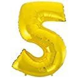 GoDan foil balloon number 5 gold, 85cm