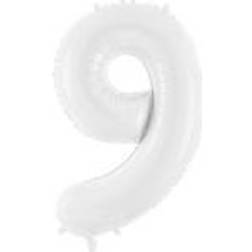 PartyDeco Foil balloon 9 86cm white