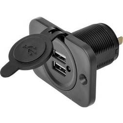 IWH USB Dual-installation socket 12/24 Volt 21100 mA Max. load capacity=2.0 A