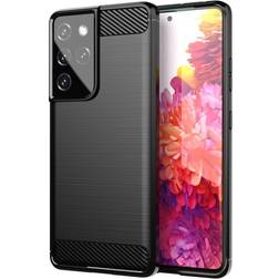 Hurtel Custodia Carbon Case Cover Flessibile in TPU per Samsung Galaxy S21 Ultra 5G