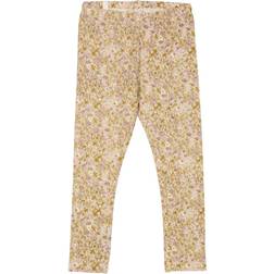 Wheat Jersey Leggings - Fossil Flowers