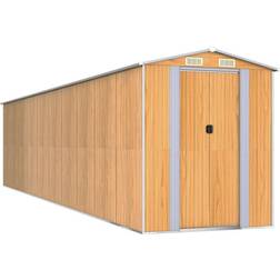 vidaXL Capanno Giardino Marrone Chiaro 192x855x223 cm Acciaio Zincato (Superficie edificio )