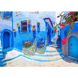 Turquoise Street in Chefchaouen, Morocco