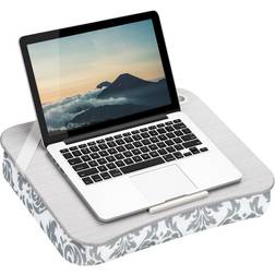 LapGear Designer Lap Desk with Phone Holder and Device Ledge Gray Damask 15.6 Inch Laptops