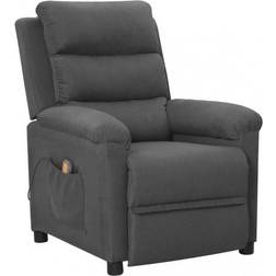 vidaXL Fauteuil De Massage Inclinable Gris Foncé Tissu