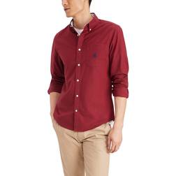 Tommy Men's Tommy Hilfiger Flex Oxford Custom-Fit Button-Down Shirt, Large, Dark