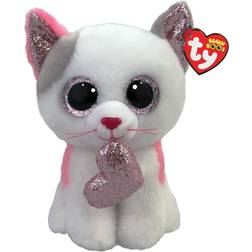 TY Beanie Milena White Cat with Pink Foil Heart 6"