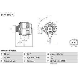 Bosch 0 986 045 340 14V 140A A3 3/5 Portes