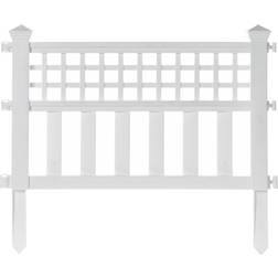 Gardenised Gardenised 20 H White Vinyl Gate Fence Flower Bed Border Edging, 20.5