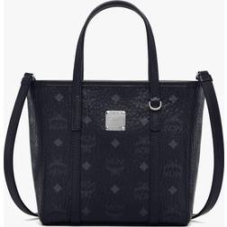 MCM Aren Top-Zip Shopper in Visetos - Black