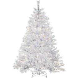 National Tree Company 6-Foot Winchester Pre-Lit Pine Hinged Artificial Silver Glitter & 350 Clear Lights Christmas Tree 72"