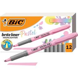 Bic Brite Liner Grip Pastel Highlighter 12-pack