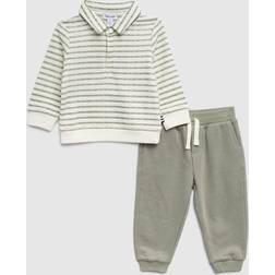 Splendid Toddler Boys Olive Stripe Long Sleeve Set