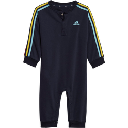 adidas Infant Essentials 3-Stripes French Terry Bodysuit - Legend Ink/Bliss Blue/Impact Yellow/Bold Orange