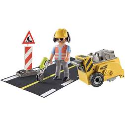 Playmobil City Action Byggearbejder med kantfræser 71185 1 OneSize Legetøjsfigur