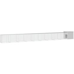 vidaXL Gabbia Per Polli Grigia 1000x91x100 cm Acciaio Zincato