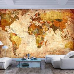 Artgeist Fototapet Old World Map, gammelt vintage verdenskort (flere størrelser) 200x140