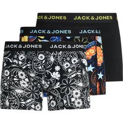 Jack & Jones Jacsugar Skull Trunks 3 Pack Black/Yellow