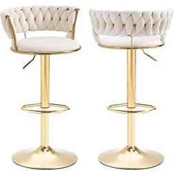 Velvet Swivel Bar Stool 38.2" 2