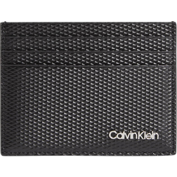 Calvin Klein Embossed Leather Cardholder - BLACK One