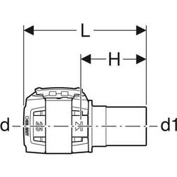 Geberit Rohrverbindungstechnik, FlowFit bergang auf Mapress 25 x 22 mm mit Einschubende 620232001 (Pressverbindung)