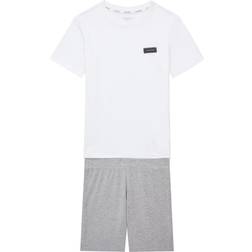 Calvin Klein Shorts Pyjama Set - White/Grey Marl