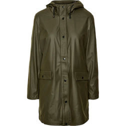 Vero Moda Veste Imperméable 3/4 Femme Asta Teddy - Vert