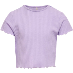 Kids Only Nella ribbed shirt T-Shirt lilac