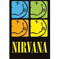 Pyramid International nirvana smiley squares Poster