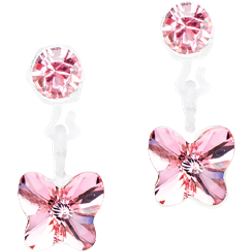 Blomdahl Butterfly Earrings - White/Pink