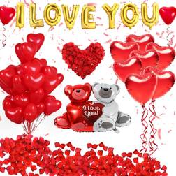 Golray Party Decorations I Love You and Heart Balloons Kit