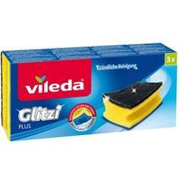 Vileda Spugne Abrasive Glitzi Plus x 3 - Rectangulaire Fibre Lavage À la main