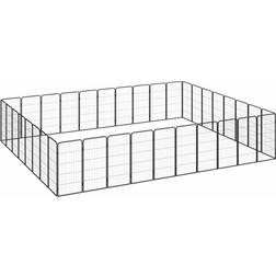 vidaXL Box Cani 36 Pannelli Nero 50x100 cm Acciaio Verniciato Polvere