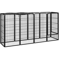 vidaXL Box Cani 10 Pannelli Nero 50x100 cm Acciaio Verniciato Polvere