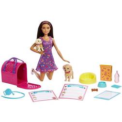 Barbie Set de jeu d'adoption de chiots avec poupée brunette