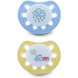 Esska Classic Mini Cloud/Tractor Silicone Pacifier 2-pack 0-6m