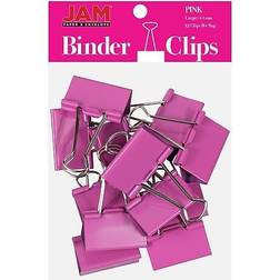 Jam Paper Binder Clips, Large, 41mm, Pink Binderclips, 12/pack 340BCpi