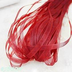 Band Organza på rulle 6mm 10m Crimson Red