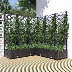 vidaXL Fioriera Da Giardino Con Graticcio Nero 120x120x121.5 cm in PP 120x120x120cm