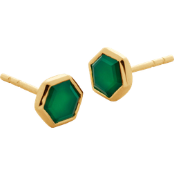 Monica Vinader Kate Young Stud Earrings - Gold/Onyx