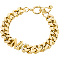 Michael Kors Pavé Logo Curb Link Bracelet - Gold/Transparent