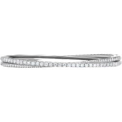 David Yurman Pavé Crossover Two Row Bracelet - White/Diamonds