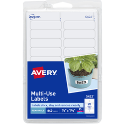 Avery Removable Labels 1/2"x1-3/4" 840pcs